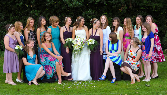 Wedding group photograph - the bride with her girlfriends